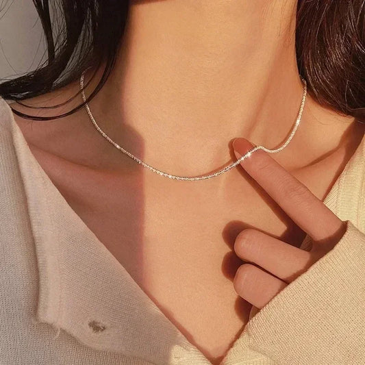 Popular Silver Color Sparkling Necklace