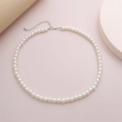 Classic Elegant White Pearl Necklace